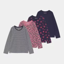 Friboo GIRLS TEE 4 PACK - Langarmshirt - Multi-coloured/pink/dark Blue, Kinder
