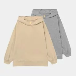Friboo 2 PACK UNISEX - Sweatshirt - Beige/mottled Grey