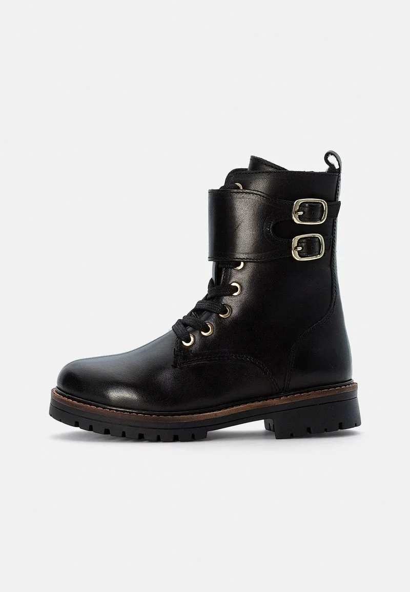 Friboo LEATHER BOOTIES - Schnürstiefelette - Black, Kinder